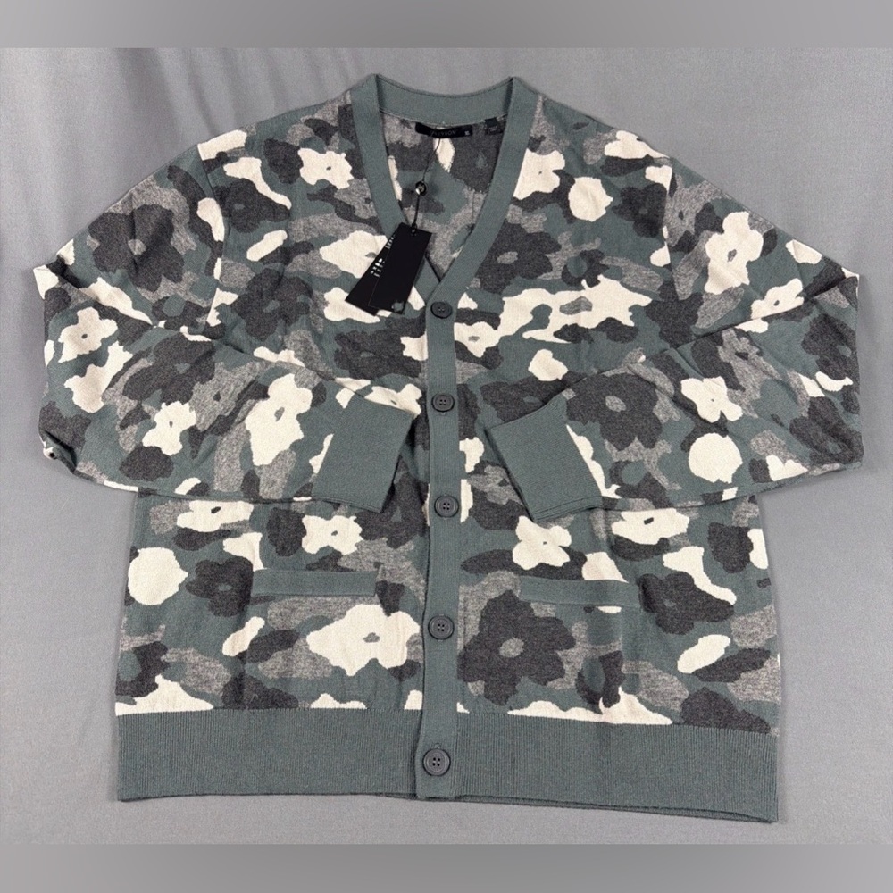 Greyson Sweater Cheyenne Cardigan Camo Floral XL Multicolor Nylon Wool